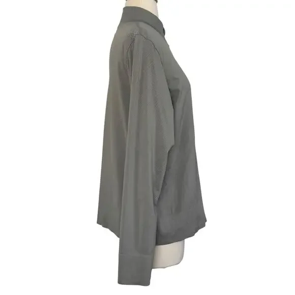 LULULEMON Swiftly Relaxed Half Zip Long Sleeve Top Size 12 Gull Grey/White - Picture 6 of 12